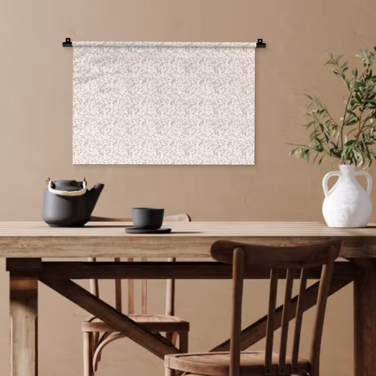 Bloemen - Patroon - Taupe Wandkleed katoen klein 269 -sfeer6