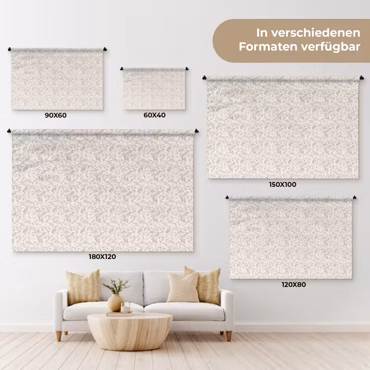 Bloemen - Patroon - Taupe Wandkleed katoen klein 269 -tsfeer8_DE