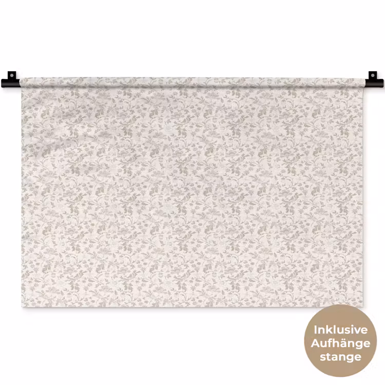 Bloemen - Patroon - Taupe Wandkleed katoen klein 269 -t3d_DE