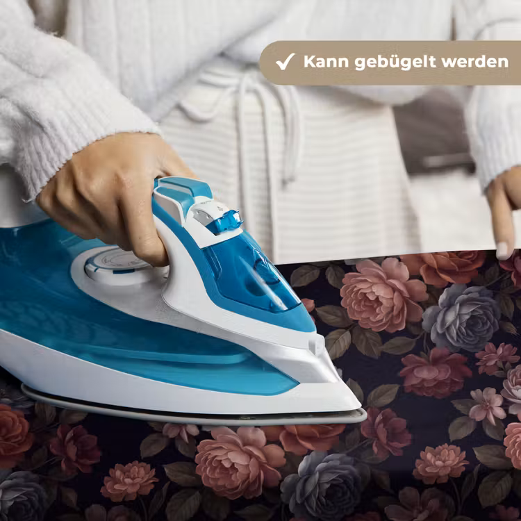 Bloemen - Patroon - Vintage - Donker - Roze Wandkleed katoen klein -tsfeer9_DE