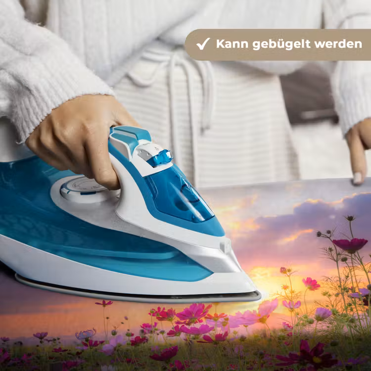 Bloemen - Roze - Zonsondergang - Natuur - Weide - Horizon Wandkleed katoen klein -tsfeer9_DE