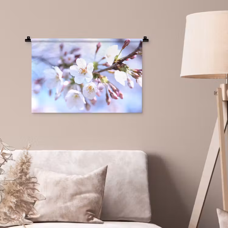 Bloemen - Sakura - Tak - Bloesem takken Wandkleed katoen klein -sfeer4