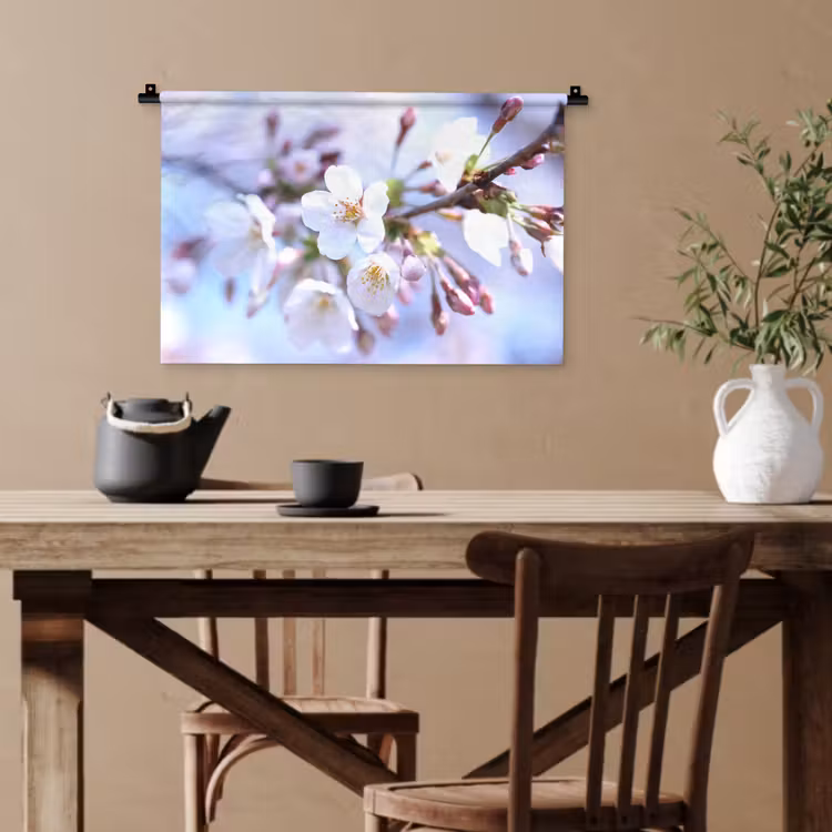 Bloemen - Sakura - Tak - Bloesem takken Wandkleed katoen klein -sfeer6