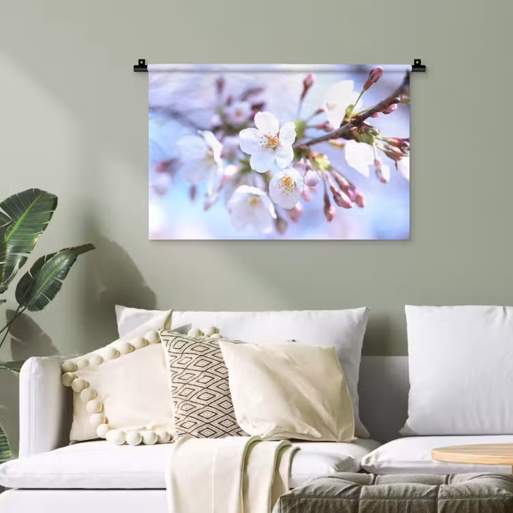 Bloemen - Sakura - Tak - Bloesem takken Wandkleed katoen klein -sfeer7