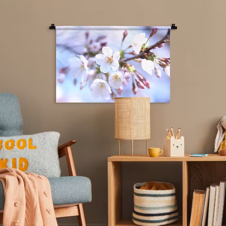 Bloemen - Sakura - Tak - Bloesem takken Wandkleed katoen klein -wsfeer4_kind