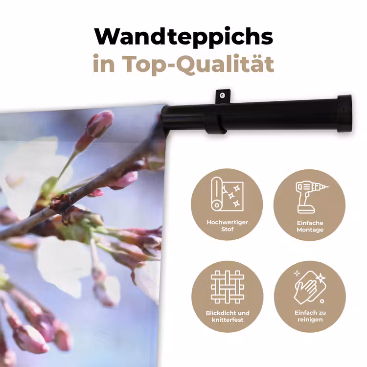 Bloemen - Sakura - Tak - Bloesem takken Wandkleed katoen klein -tsfeer2_DE