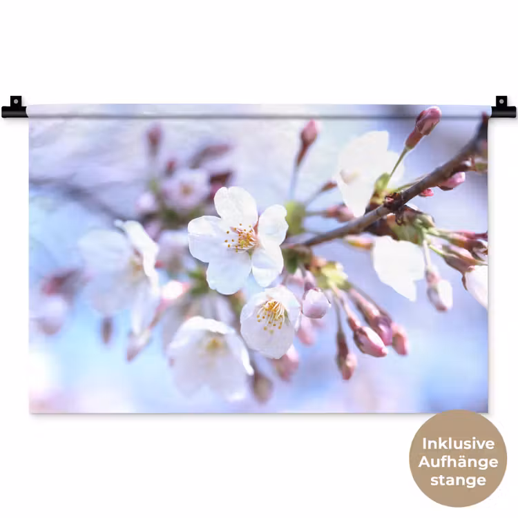 Bloemen - Sakura - Tak - Bloesem takken Wandkleed katoen klein -t3d_DE