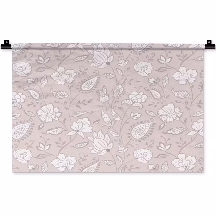 Bloemen - Getekend - Lavendel Wandkleed katoen klein 269 -zz3d