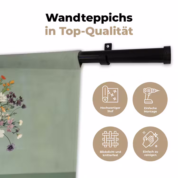 Bloemen - Vaas - Kaartje Wandkleed katoen klein -tsfeer2_DE