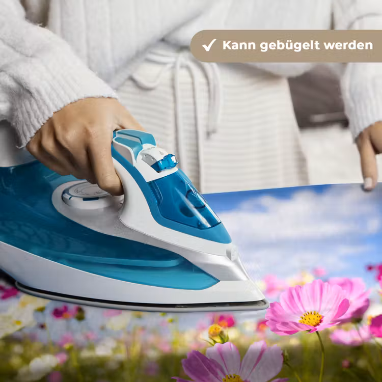 Bloemen - Wei - Paars - Gras - Wit - Wolken - Blauw Wandkleed katoen klein -tsfeer9_DE