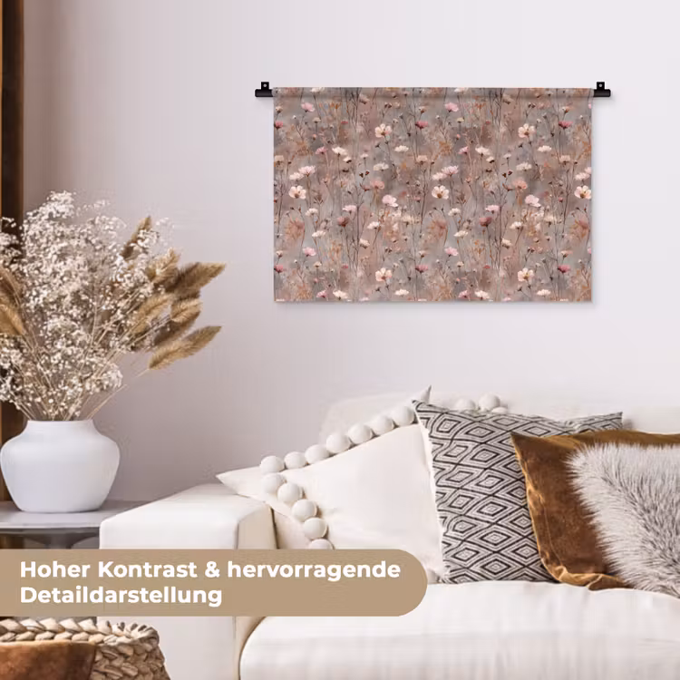 Bloemen - Wild - Pastel Wandkleed katoen klein 269 -tsfeer1_DE