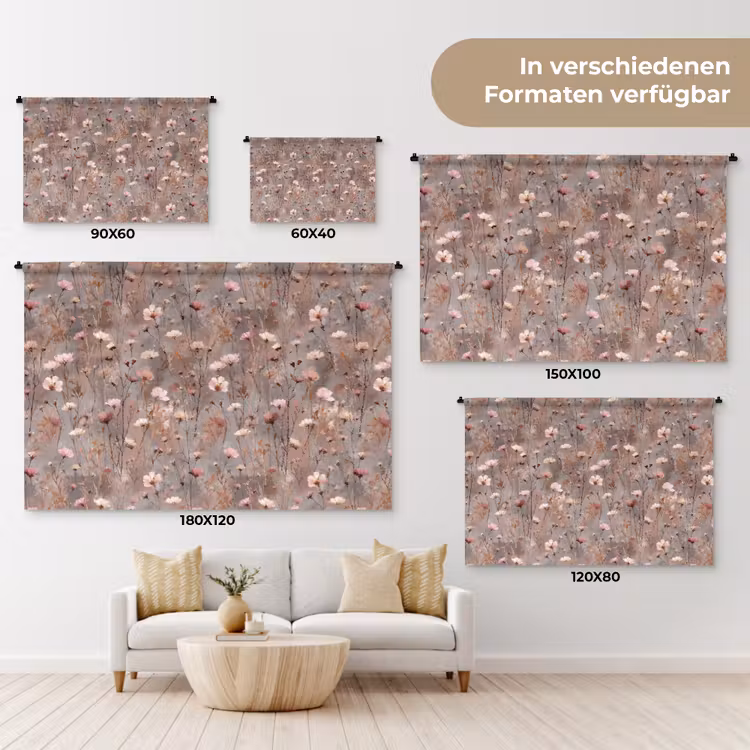 Bloemen - Wild - Pastel Wandkleed katoen klein 269 -tsfeer8_DE