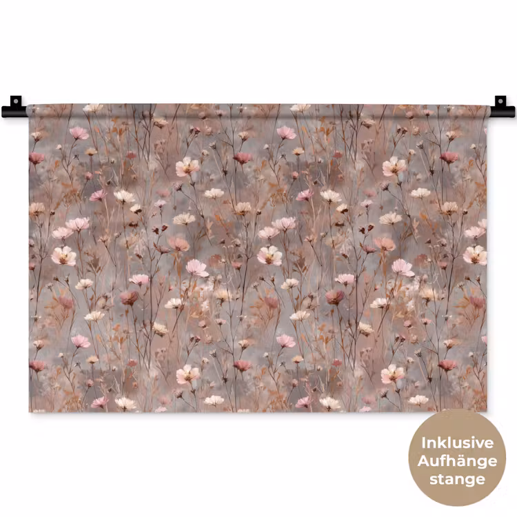 Bloemen - Wild - Pastel Wandkleed katoen klein 269 -t3d_DE