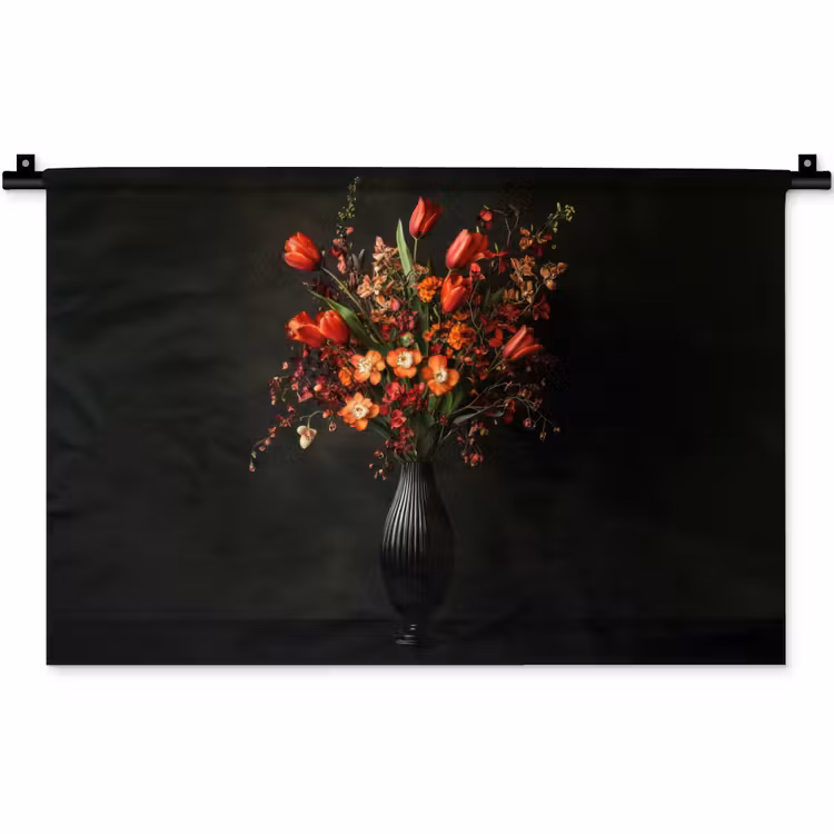 Bloemen - Takken - Boeket Wandkleed katoen klein -zz3d