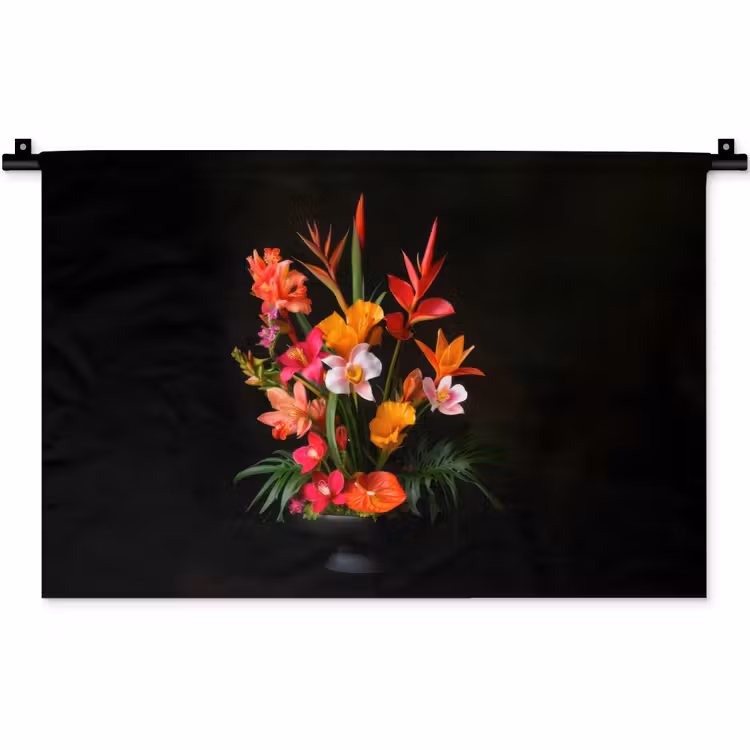 Boeket - Bloemen - Exotisch Wandkleed katoen klein -zz3d