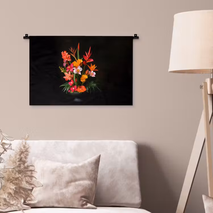 Boeket - Bloemen - Exotisch Wandkleed katoen klein -sfeer4