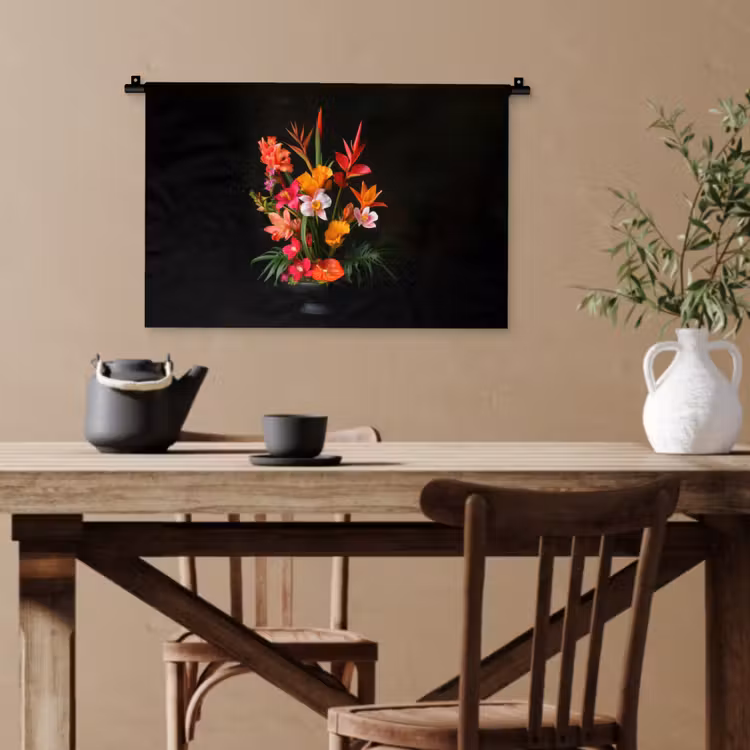 Boeket - Bloemen - Exotisch Wandkleed katoen klein -sfeer6