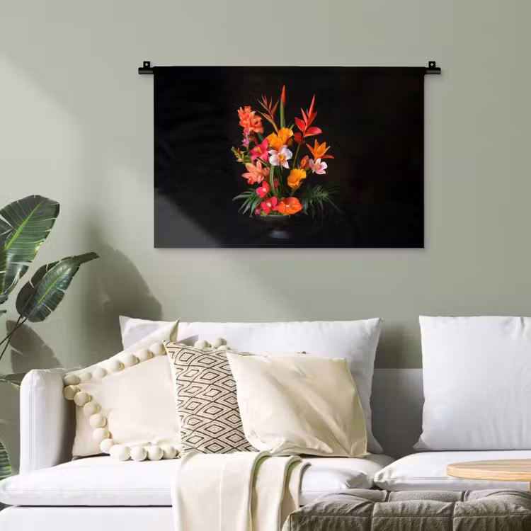 Boeket - Bloemen - Exotisch Wandkleed katoen klein -sfeer7