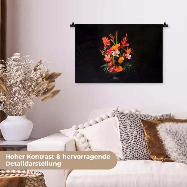 Boeket - Bloemen - Exotisch Wandkleed katoen klein -tsfeer1_DE