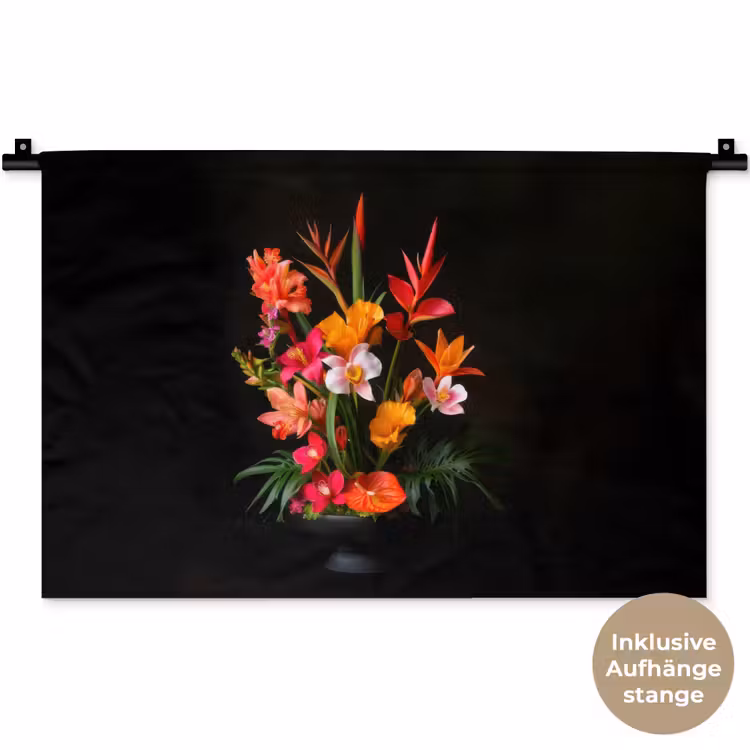 Boeket - Bloemen - Exotisch Wandkleed katoen klein -t3d_DE