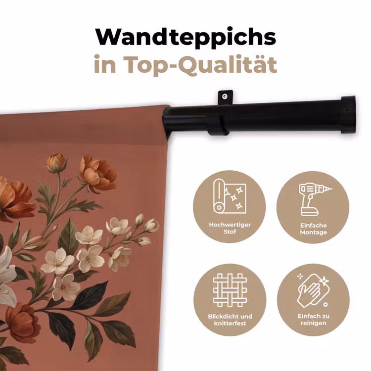 Boeket - Retro - Kleurrijk Wandkleed katoen klein -tsfeer2_DE