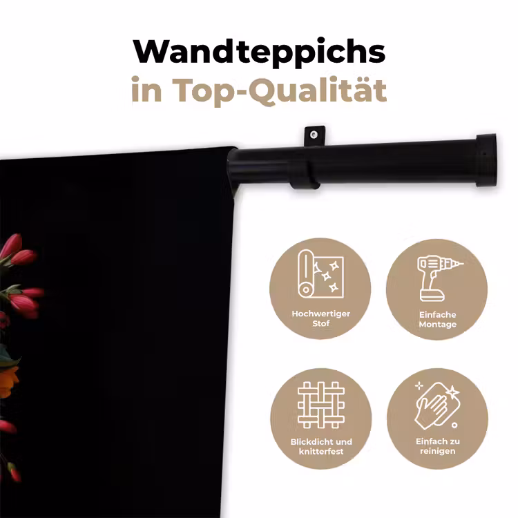 Boeket - Romantisch - Kleurrijk Wandkleed katoen klein -tsfeer2_DE