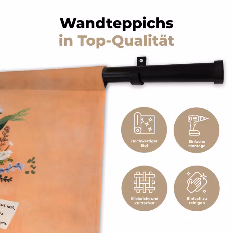 Boeket - Strikje - Quote Wandkleed katoen klein -tsfeer2_DE