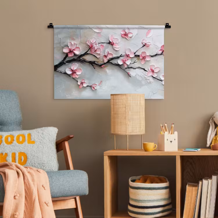 Bloesem - Kunstzinnig - Roze - Sakura Wandkleed katoen klein -wsfeer4_kind