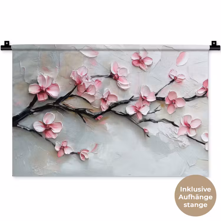 Bloesem - Kunstzinnig - Roze - Sakura Wandkleed katoen klein -t3d_DE