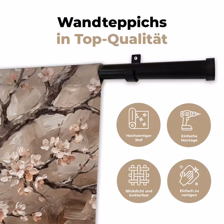 Bloesem - Takken - Schilderij - Beige - Serene Wandkleed katoen klein -tsfeer2_DE