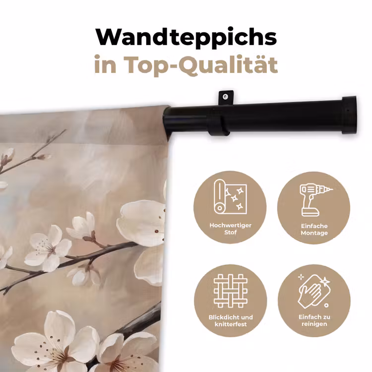 Bloesem - Takken - Schilderij - Beige - Serene Wandkleed katoen klein -tsfeer2_DE