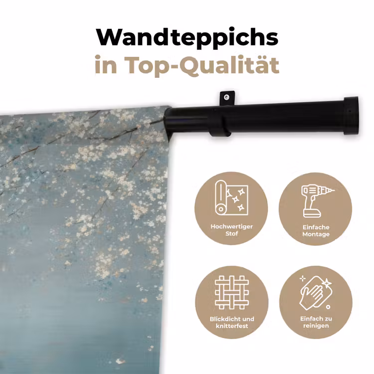 Bloesems - Minimalistisch - Wateroppervlak - Boot Wandkleed katoen klein -tsfeer2_DE