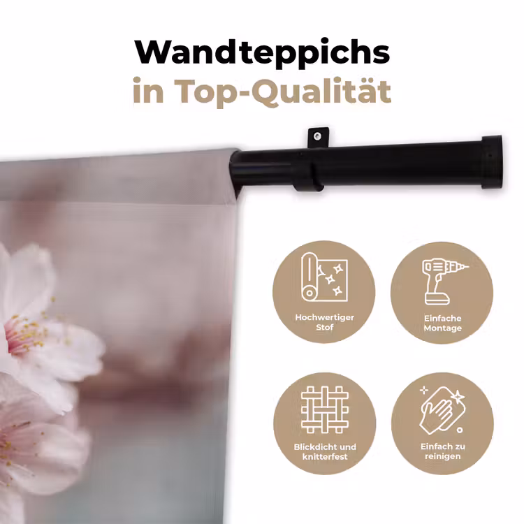 Bloesems - Meeldraden - Geel - Wazig Wandkleed katoen klein -tsfeer2_DE