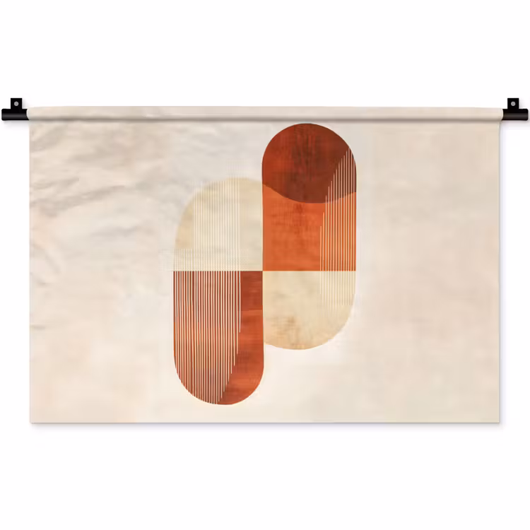 Bogen - Beige - Vormen Wandkleed katoen klein -zz3d