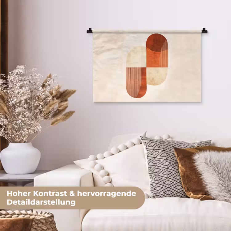 Bogen - Beige - Vormen Wandkleed katoen klein -tsfeer1_DE