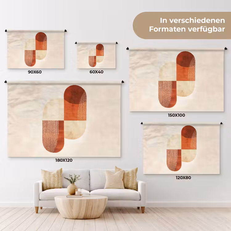 Bogen - Beige - Vormen Wandkleed katoen klein -tsfeer8_DE
