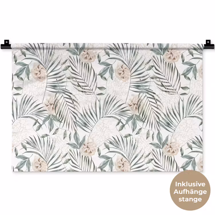 Bohemian - Bladeren - Bloemen - Tropisch Wandkleed katoen klein -t3d_DE