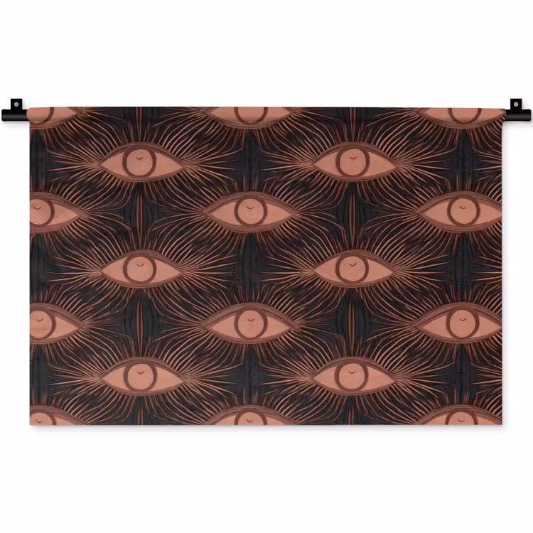 Boheems - Oog - Bruin Wandkleed katoen klein 269 -zz3d