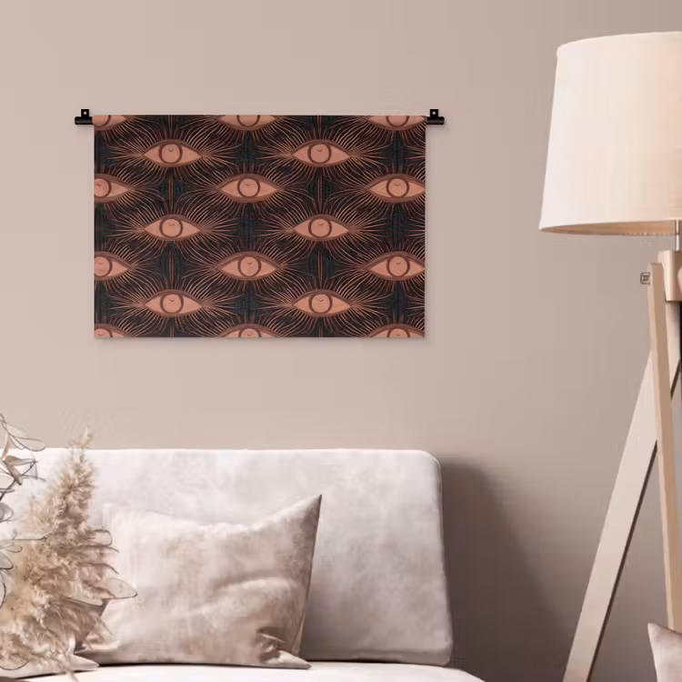 Boheems - Oog - Bruin Wandkleed katoen klein 269 -sfeer4