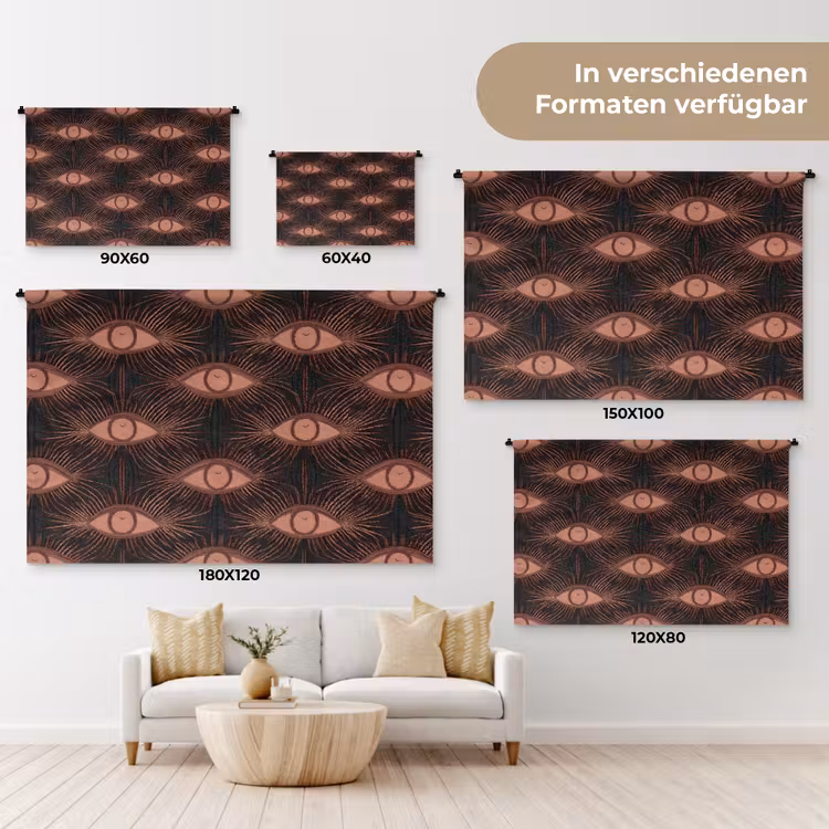 Boheems - Oog - Bruin Wandkleed katoen klein 269 -tsfeer8_DE