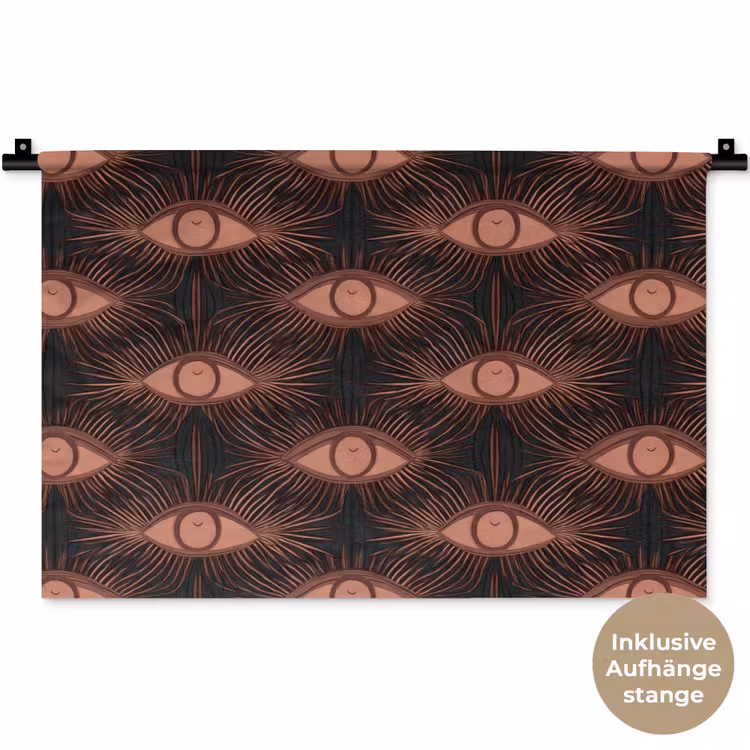 Boheems - Oog - Bruin Wandkleed katoen klein 269 -t3d_DE