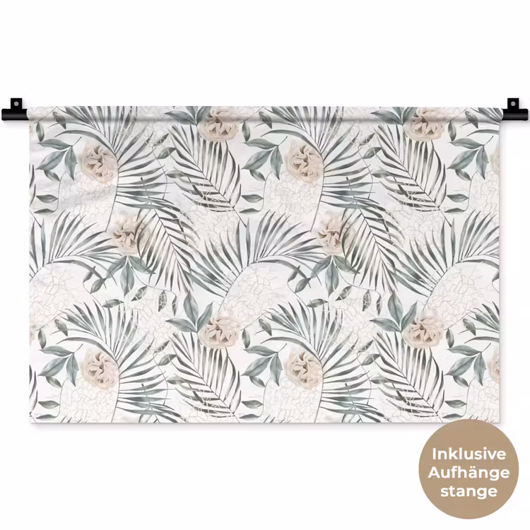 Bohemian - Bloemen - Bladeren - Jungle - Tropical Wandkleed katoen klein -t3d_DE