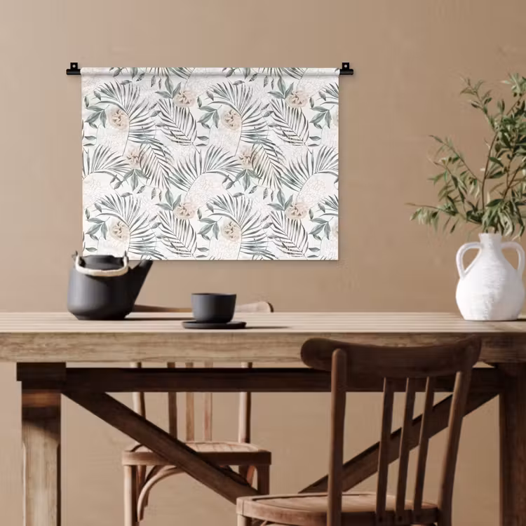 Boho - Jungle - Bloemen - Bladeren Wandkleed katoen klein -sfeer6