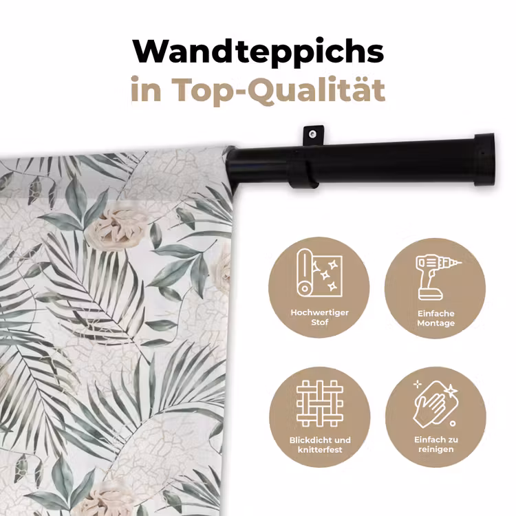 Boho - Jungle - Bloemen - Bladeren Wandkleed katoen klein -tsfeer2_DE