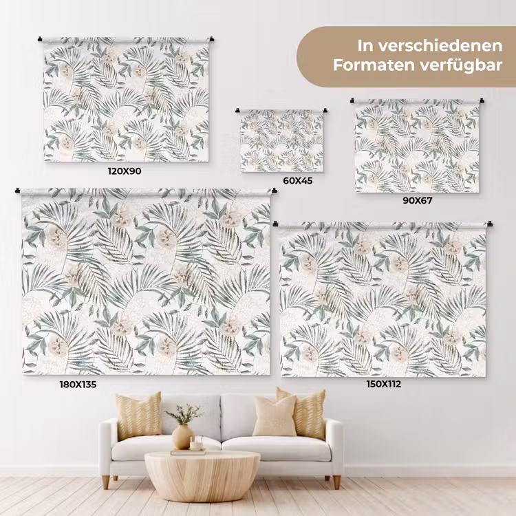 Boho - Jungle - Bloemen - Bladeren Wandkleed katoen klein -tsfeer8_DE