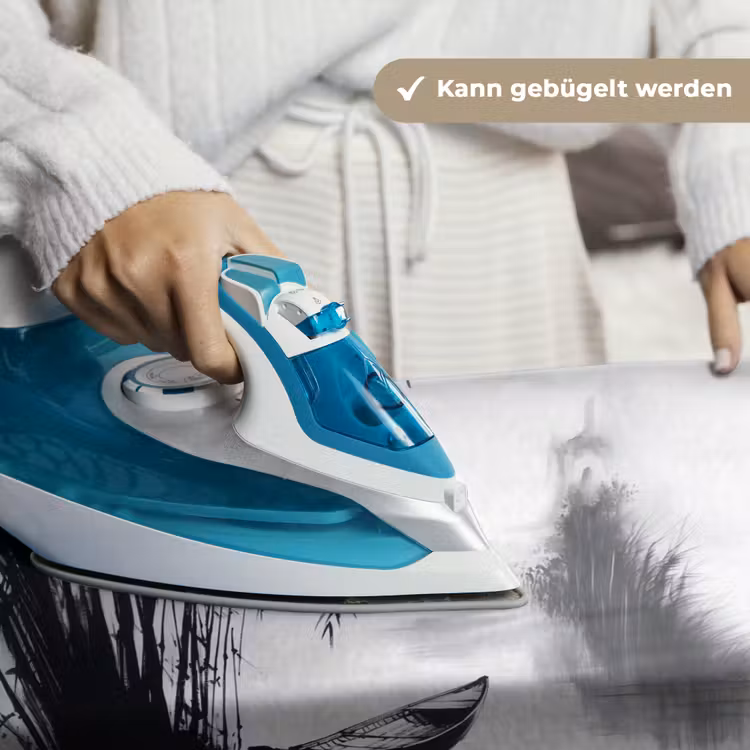 Boot - Rivier - Bamboe - Wit Wandkleed katoen klein -tsfeer9_DE