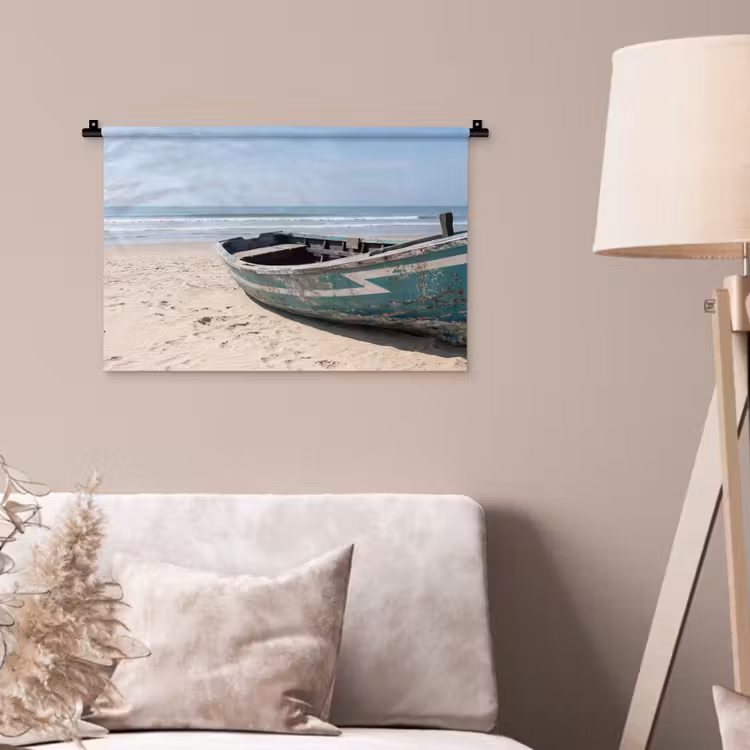 Boot - Zandstrand - Zee Wandkleed katoen klein -sfeer4