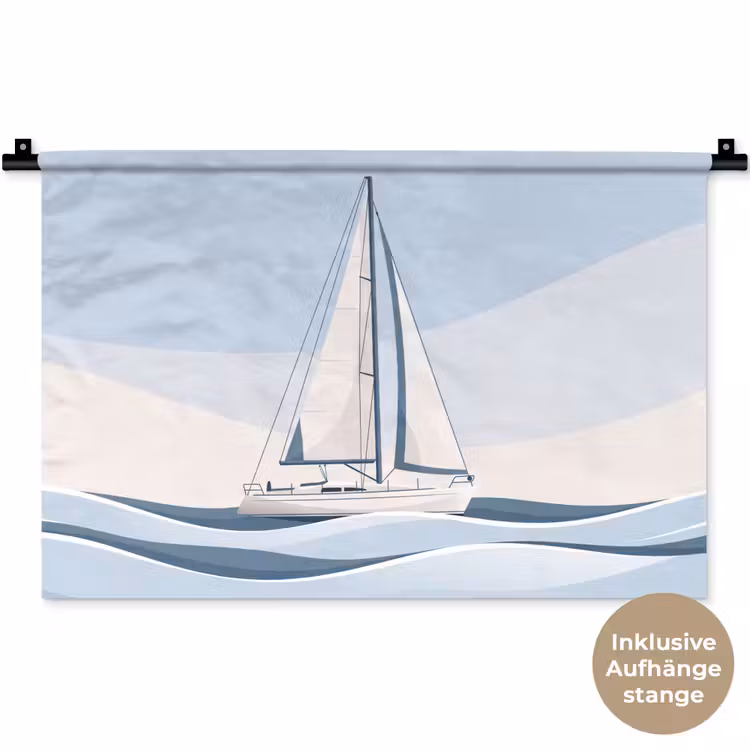 Boot - Zeil - Zee - Modern - Beige Wandkleed katoen klein -t3d_DE