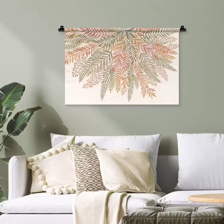Botanisch - Aquarel - Kleurrijk Wandkleed katoen klein -sfeer7