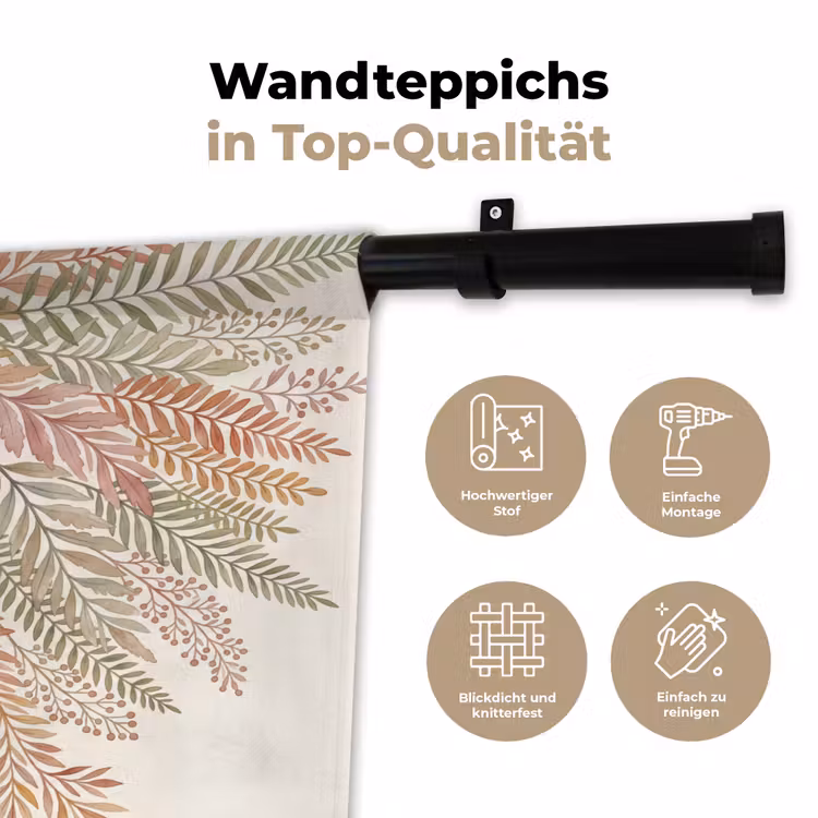 Botanisch - Aquarel - Kleurrijk Wandkleed katoen klein -tsfeer2_DE